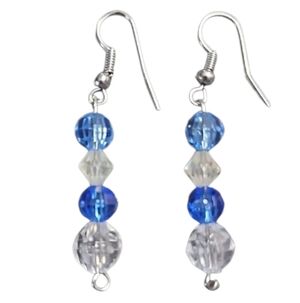 Elegant Blue and Clear Beaded Earrings